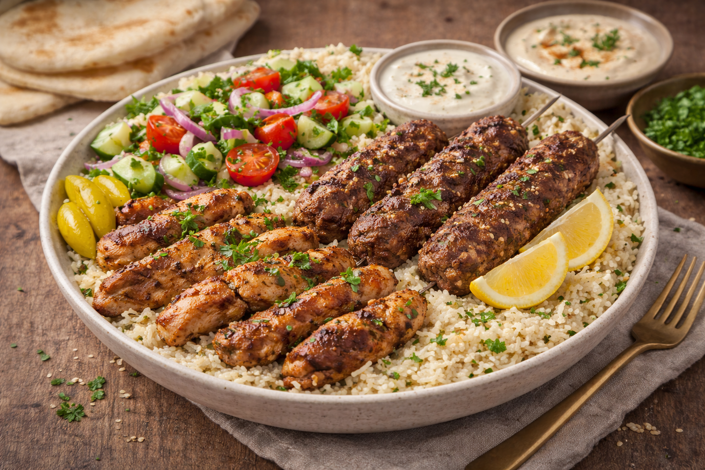 Halal Mixed Grill Platter (Chicken + Kofta)